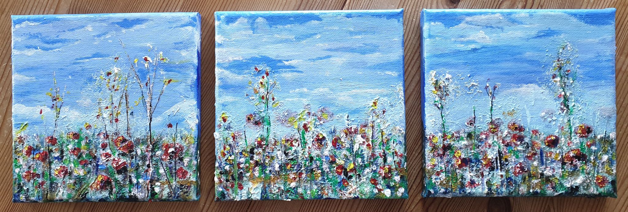 Blumenwiese in 3 Teilen